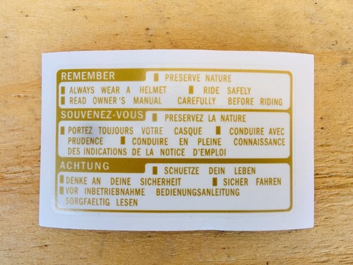 Honda cbr 600 - adesivo, warning
